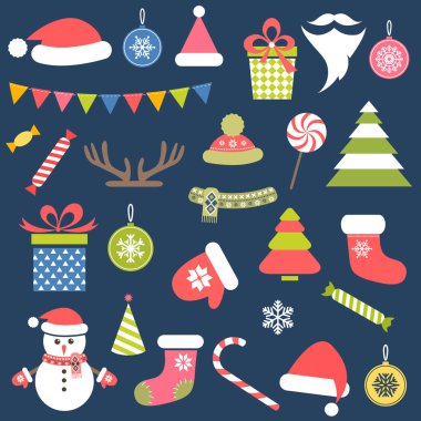 Noel çıkartmaları kümesi