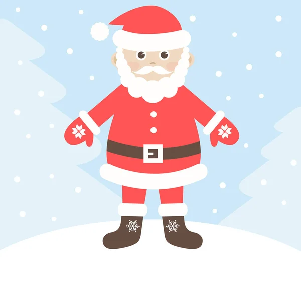 Santa Claus w lesie zimowym — Wektor stockowy