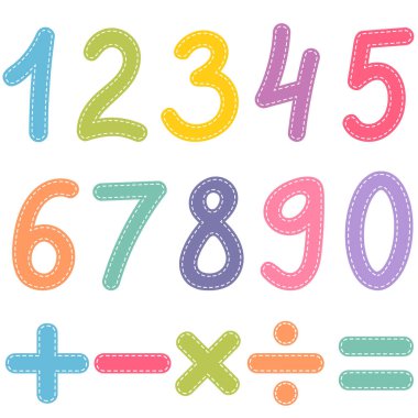 sıfır dokuz ve matematik sembolleri sayılar