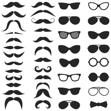 Hipster bıyık ve gözlük