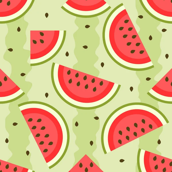 Seamless pattern with watermelon — Stock Vector