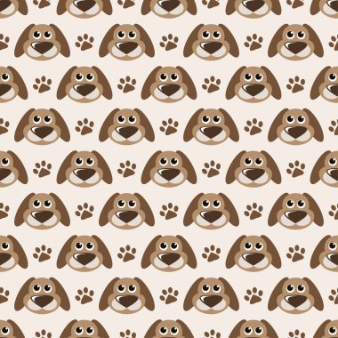 Sevimli köpek ve pati izlerini ile Seamless Modeli