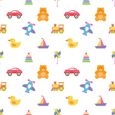 renkli bebek oyuncakları ile desen