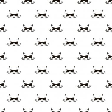 Kediler ve güneş gözlüğü ile Seamless Modeli