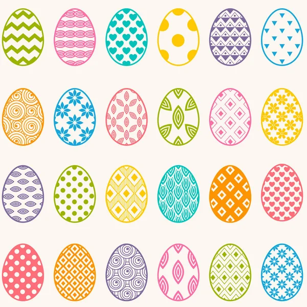 Σετ πολύχρωμα αυγά για το Πάσχα — Διανυσματικό Αρχείο