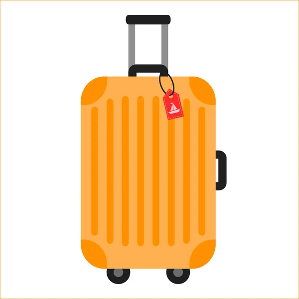 Maleta de equipaje de viaje naranja — Vector de stock