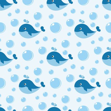 Şirin mavi balina ile Seamless Modeli