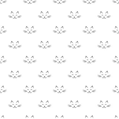 kedi yüz simgeleri ile desen