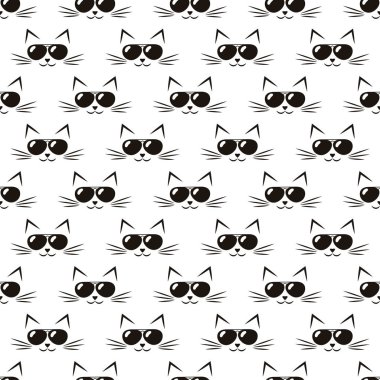 desen siyah gözlüklü şirin kedi ile