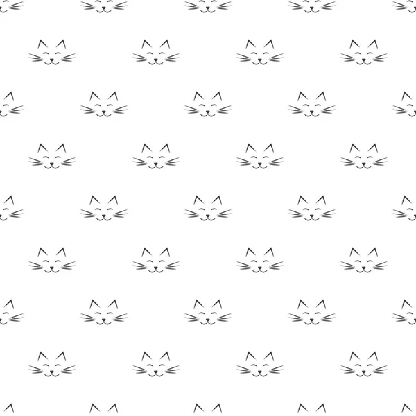 Vzorek s kočičí tvář ikony — Stockový vektor