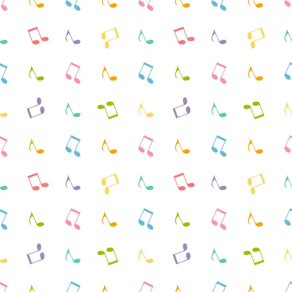 Motif avec des notes de musique colorées — Image vectorielle