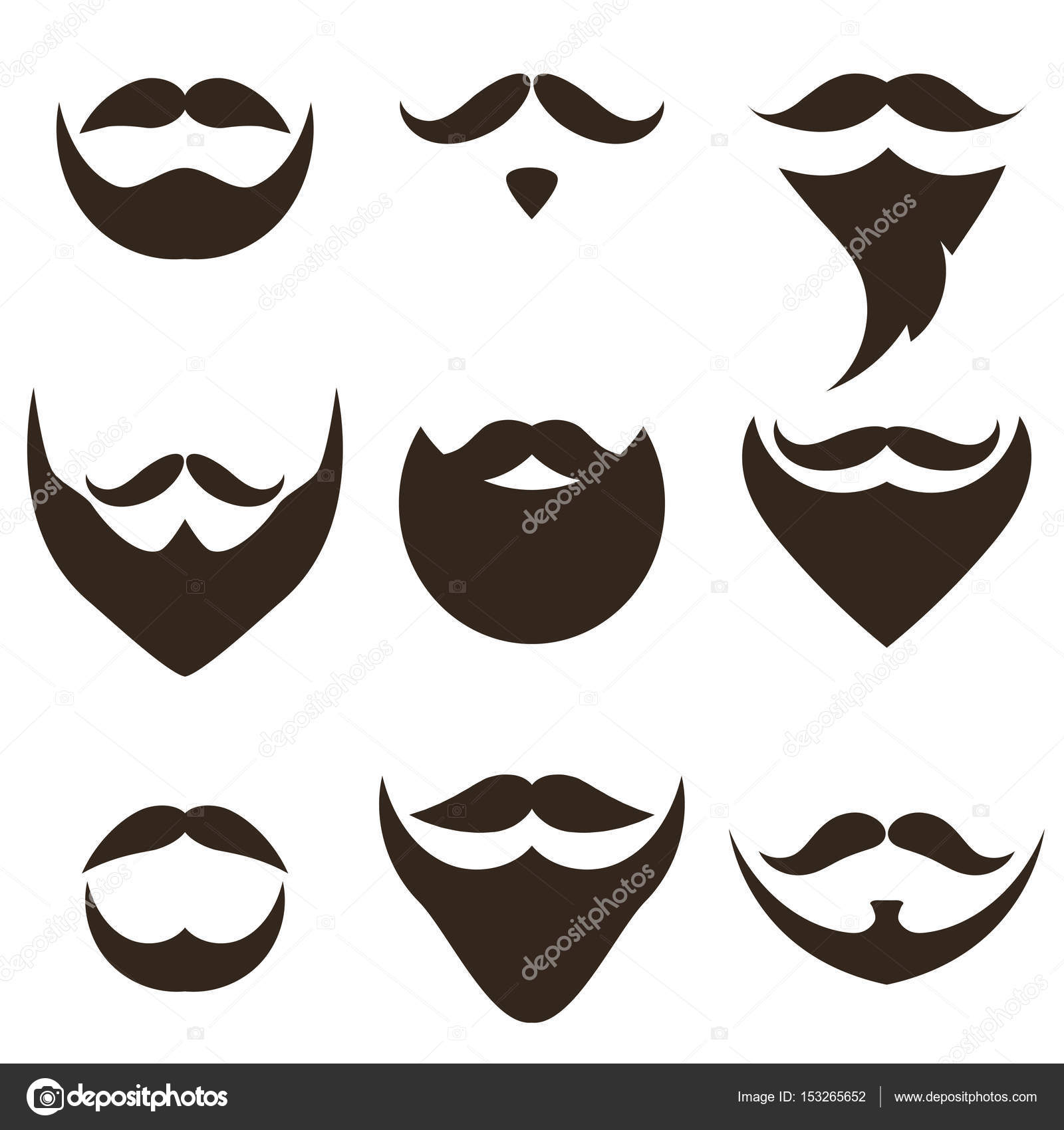 Set de barbas y bigotes vector, gráfico vectorial © Ann_Precious imagen