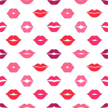 Kırmızı ve pembe dudakları ile Seamless Modeli