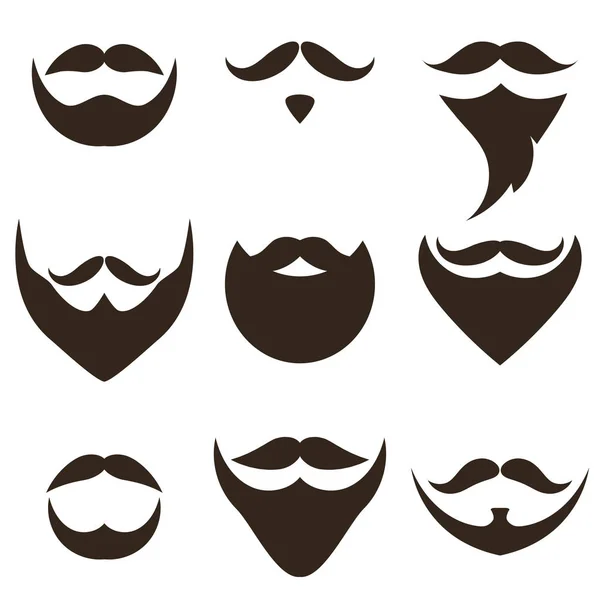 Set de barbas y bigotes — Vector de stock