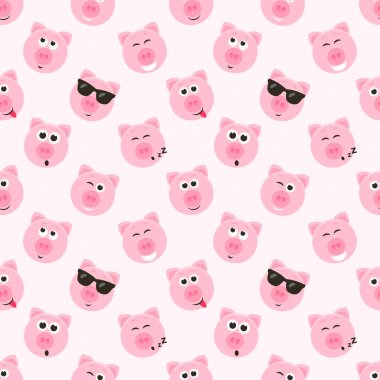 Sevimli pembe domuz yüzleri ile Seamless Modeli