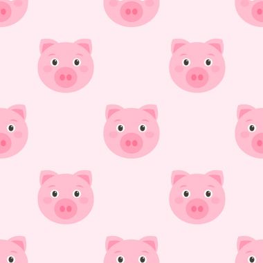 Sevimli pembe domuz ile Seamless Modeli