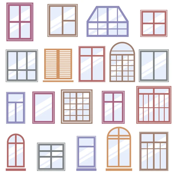 Conjunto de iconos de ventana de colores — Archivo Imágenes Vectoriales