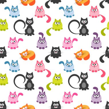 renkli sevimli kediler ile Seamless Modeli