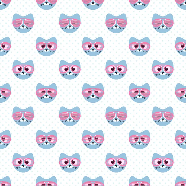 Şirin mavi kedi ve gözlük ile Seamless Modeli