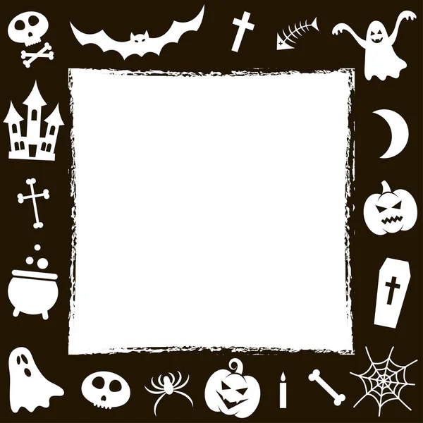 Rahmen mit Halloween-Elementen — Stockvektor