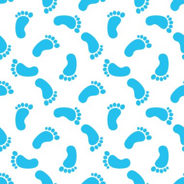 bebek çocuk mavi ayak izleri ile Seamless Modeli