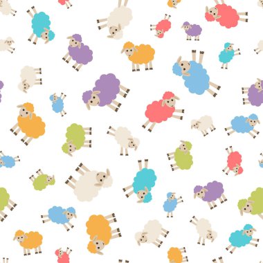 Renkli koyun ile Seamless Modeli