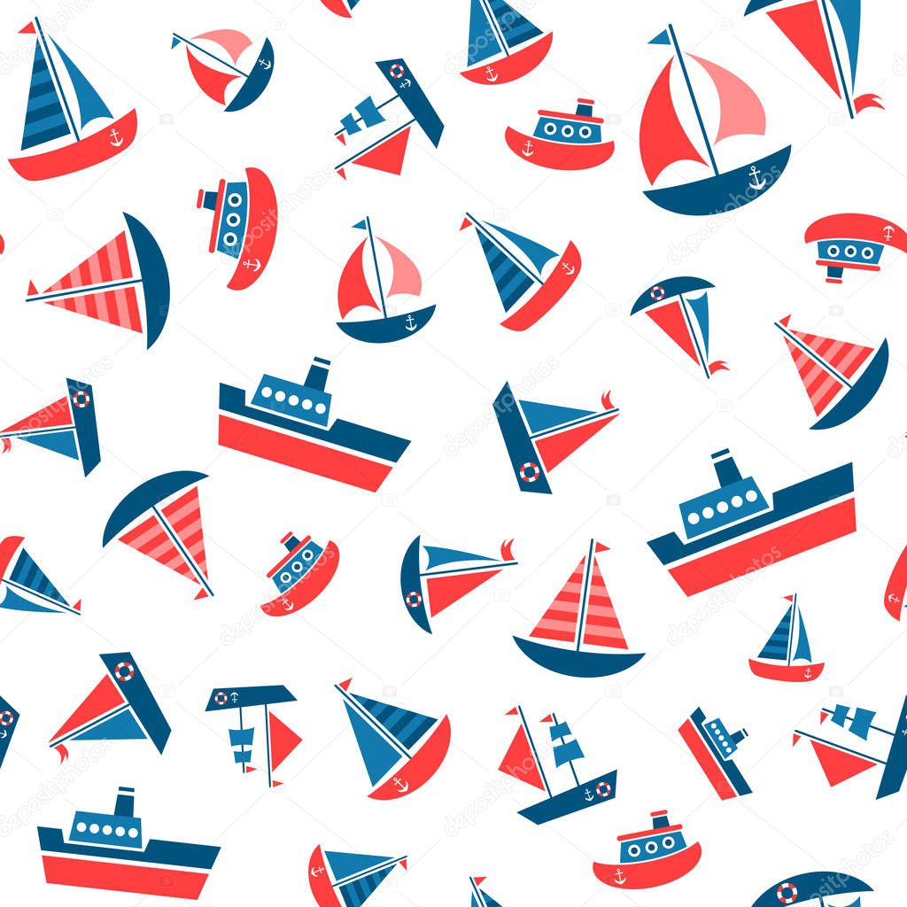 pattern with boat icons