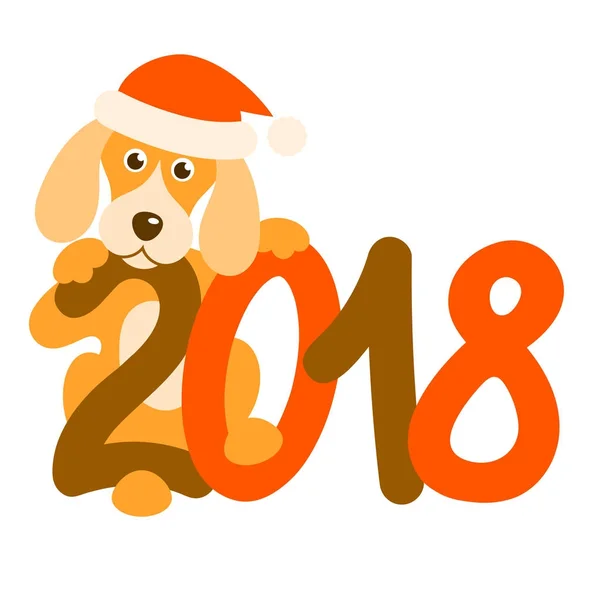 犬と 2018 — ストックベクタ