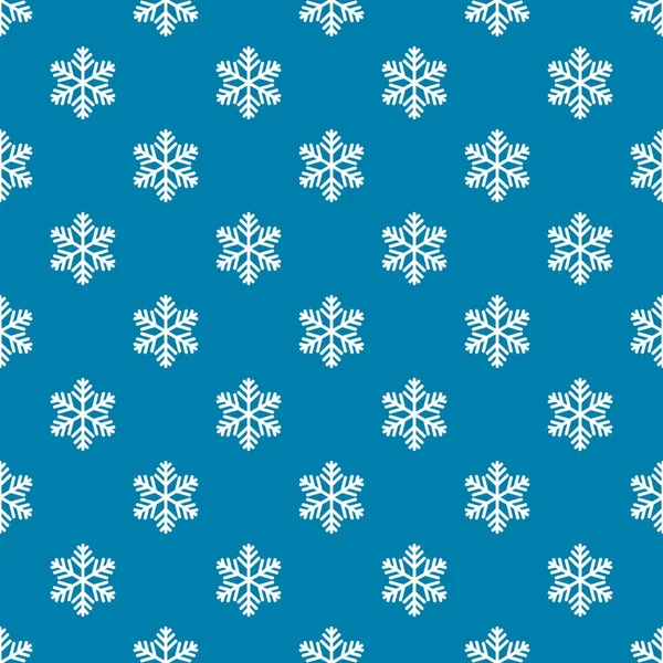 Fundo azul com flocos de neve brancos — Vetor de Stock