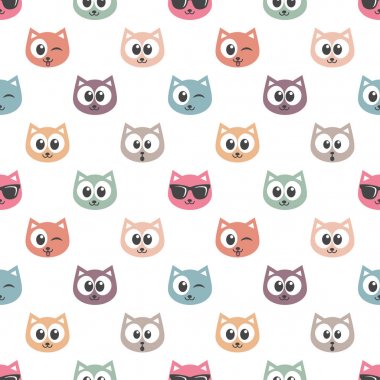 Kedi yüzleri ile Seamless Modeli