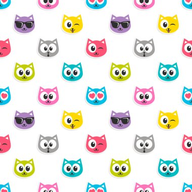 desen renkli kedi kafalı