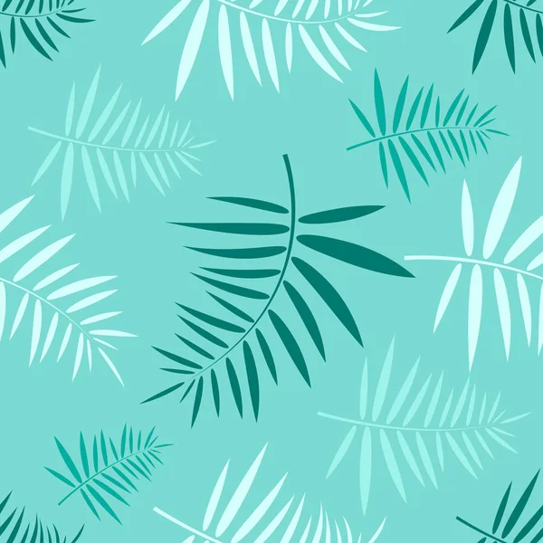 Nahtloses Muster mit den grünen tropischen Blättern — Stockvektor