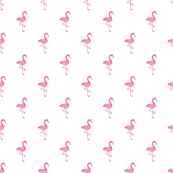 Modèle avec Flamingo oiseau sur fond blanc — Image vectorielle