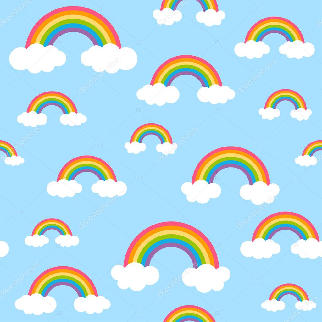 sky pattern with rainbows and clouds
