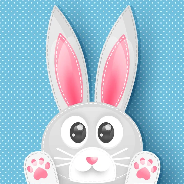 Blue background with dots and cute rabbit Royalty Free Stock Illustrations