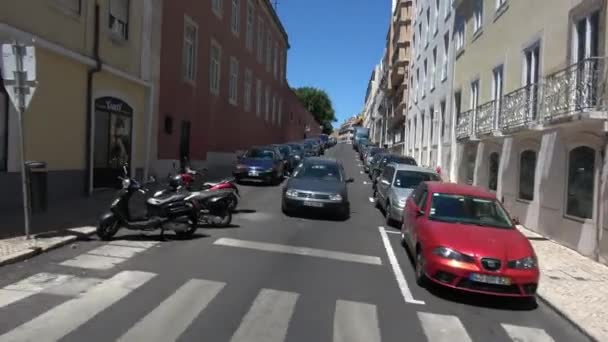 Lisbonne Portugal Jul 2017 Voyage Tram Célèbre Long Des Rues — Video