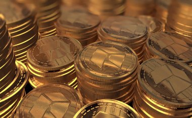 Altın neo sikke 3d render