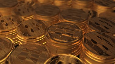 Altın neo sikke 3d render