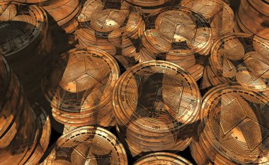 Altın Neo sikke 3d Render para