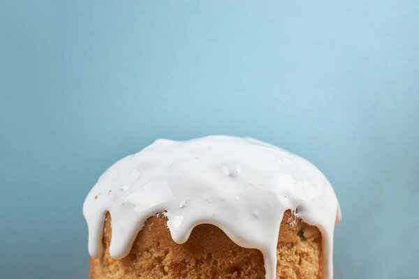 Easter cake isolated on blue background