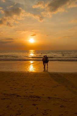 Sahilde gün batımı