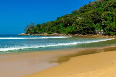 Plaj boyunca duygusal yürüyüş