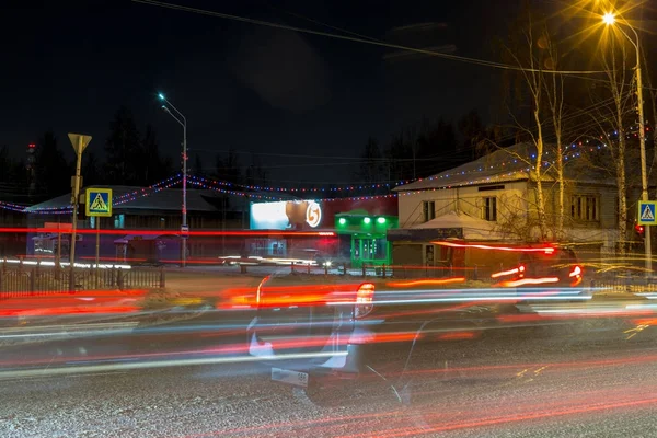 Nachtbeleuchtung in der Stadt — Stockfoto