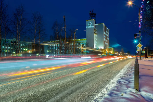 Nachtbeleuchtung in der Stadt — Stockfoto