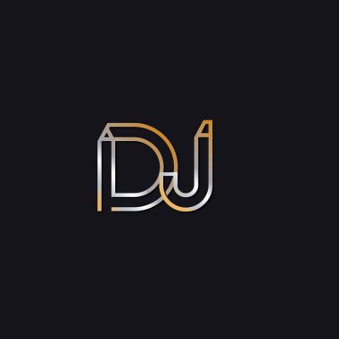 DJ başlangıç harfi logosuna koyu arka plan