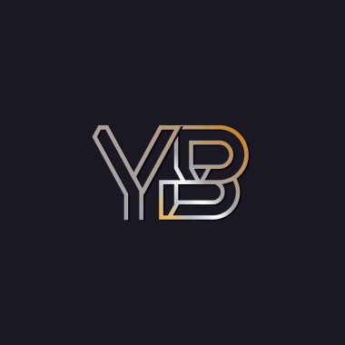 Initial letters  yb  logo  on dark background vector