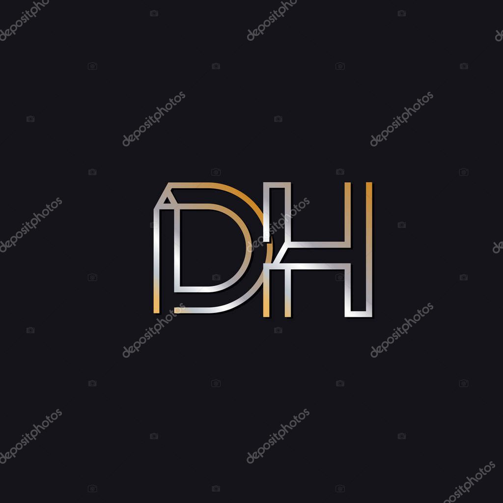 Dh initial letters  logo  on dark  background