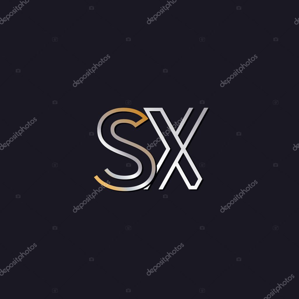 Initial letters sx logo  on dark background