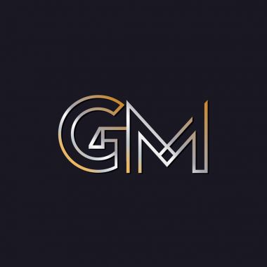 koyu arka plan üzerinde başlangıç harfi gm logo