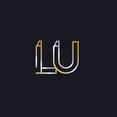 koyu arka plan üzerinde başlangıç harfi lu logo